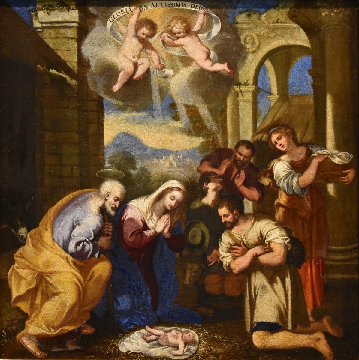 Nativité Avec Adoration Des Bergers, Giacinto Gimignani (Pistoia, 1606 - Rome, 1681) Atelier De-photo-2