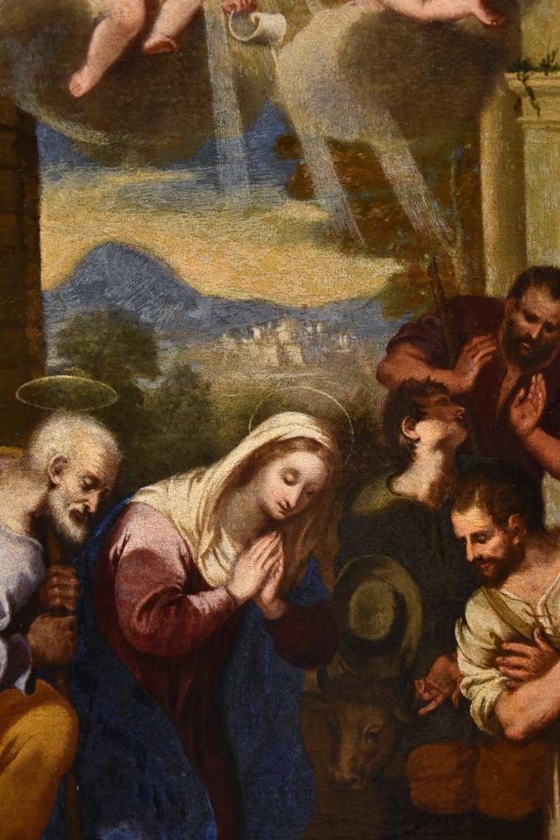 Nativité Avec Adoration Des Bergers, Giacinto Gimignani (Pistoia, 1606 - Rome, 1681) Atelier De-photo-4