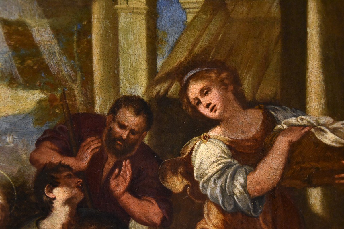 Nativité Avec Adoration Des Bergers, Giacinto Gimignani (Pistoia, 1606 - Rome, 1681) Atelier De-photo-6