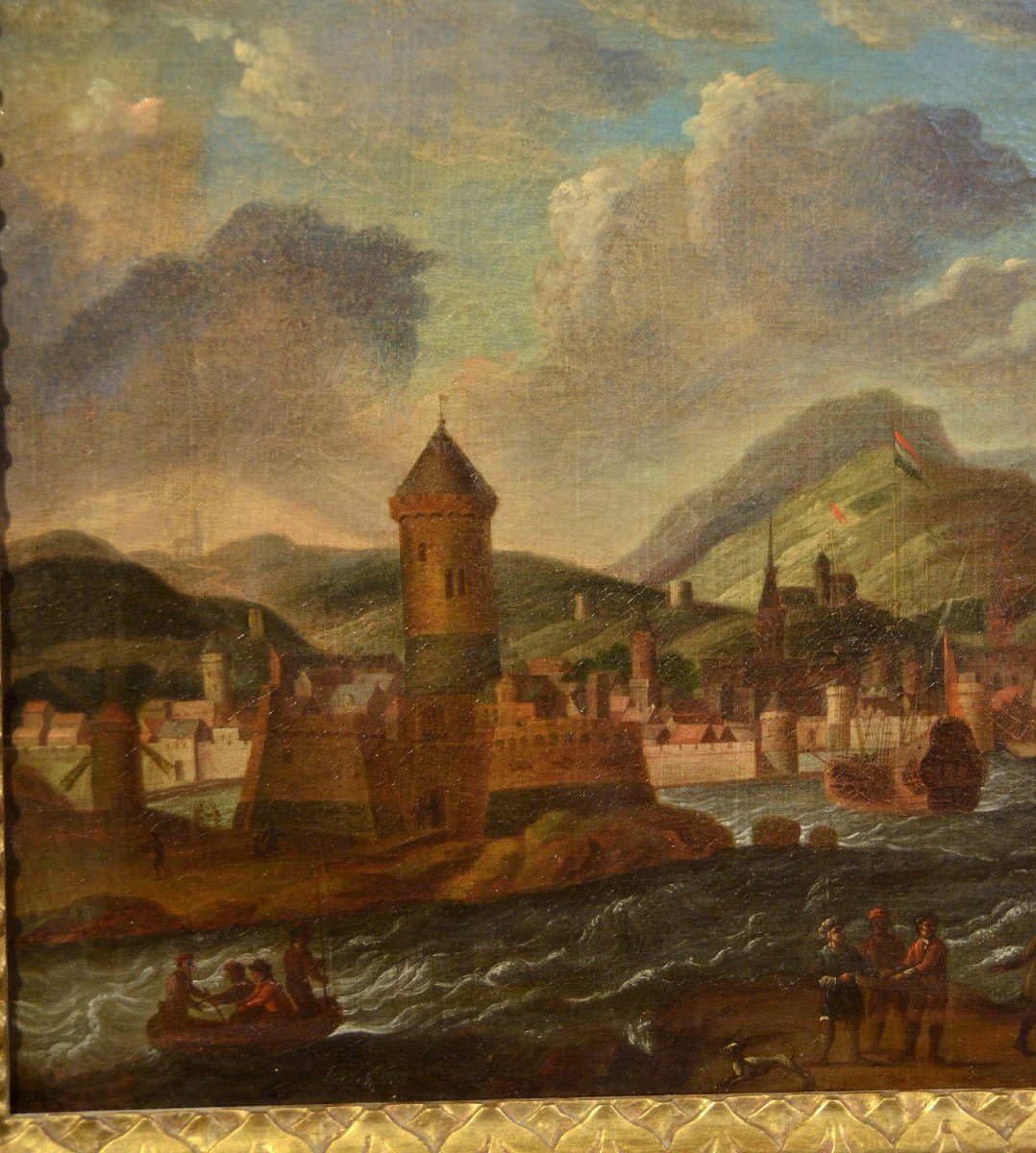 Pair Of Coastal Landscapes, Peter Van De Velde (antwerp 1634-1714) Circle Of-photo-4