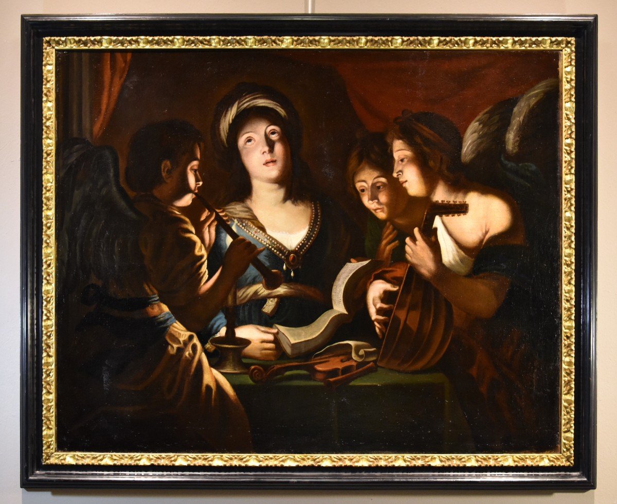 Sainte Cécile Et Le Concert Des Anges, Gerard Seghers (Anvers 1591 - 1651) Atelier 