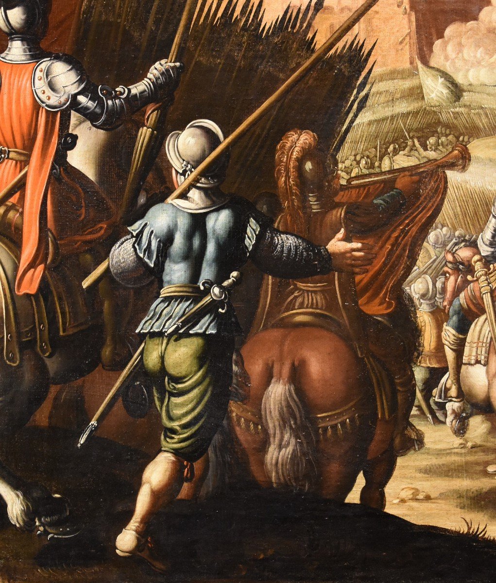 Antonio Tempesta (florence 1555 - Rome 1630), Scène De Bataille Avec Château à l'Arrière-plan-photo-3