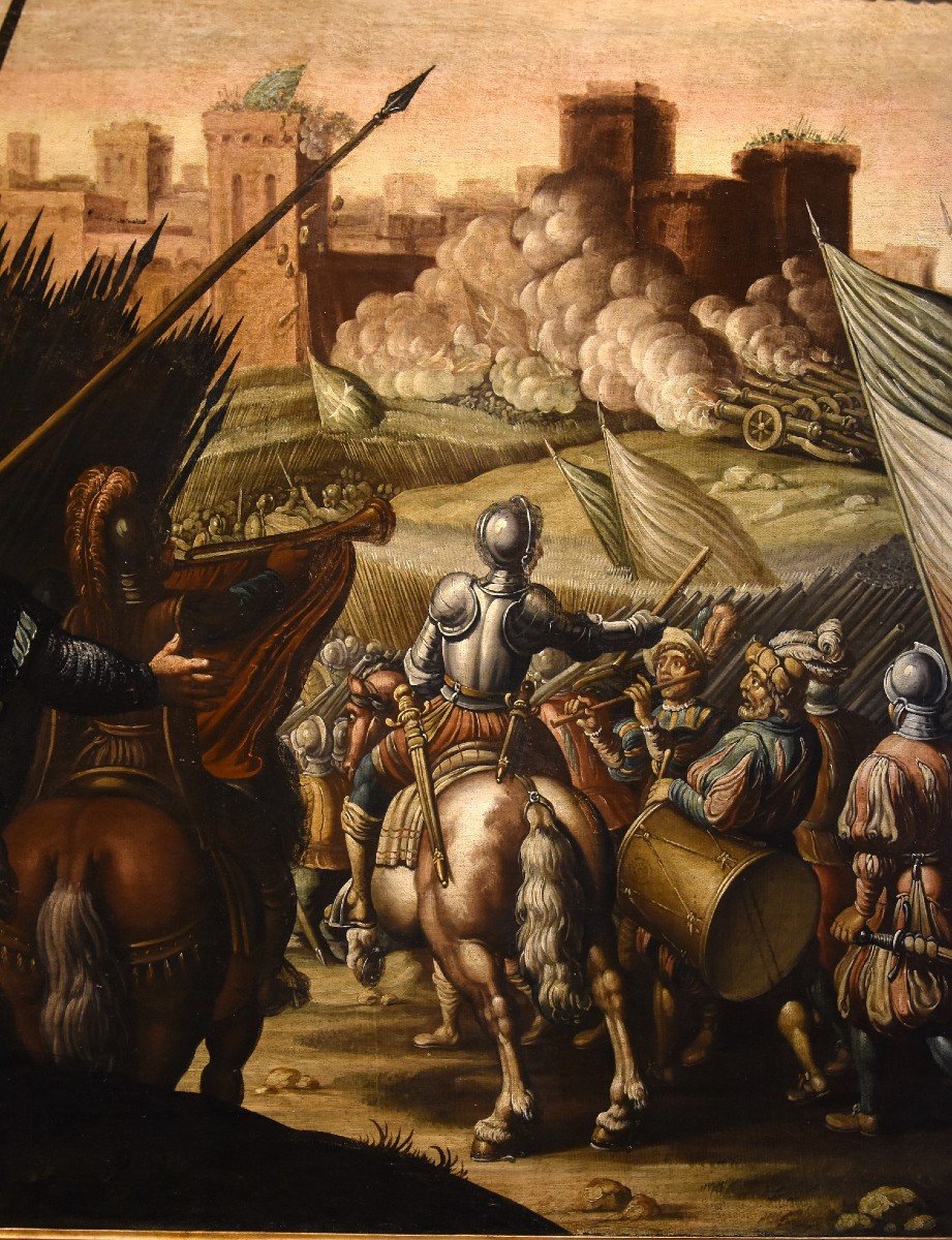 Antonio Tempesta (florence 1555 - Rome 1630), Scène De Bataille Avec Château à l'Arrière-plan-photo-7