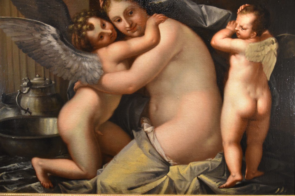 Venus With The Two Loves (eros And Anteros), Pietro Liberi (padua 1605 - Venice 1687)-photo-7