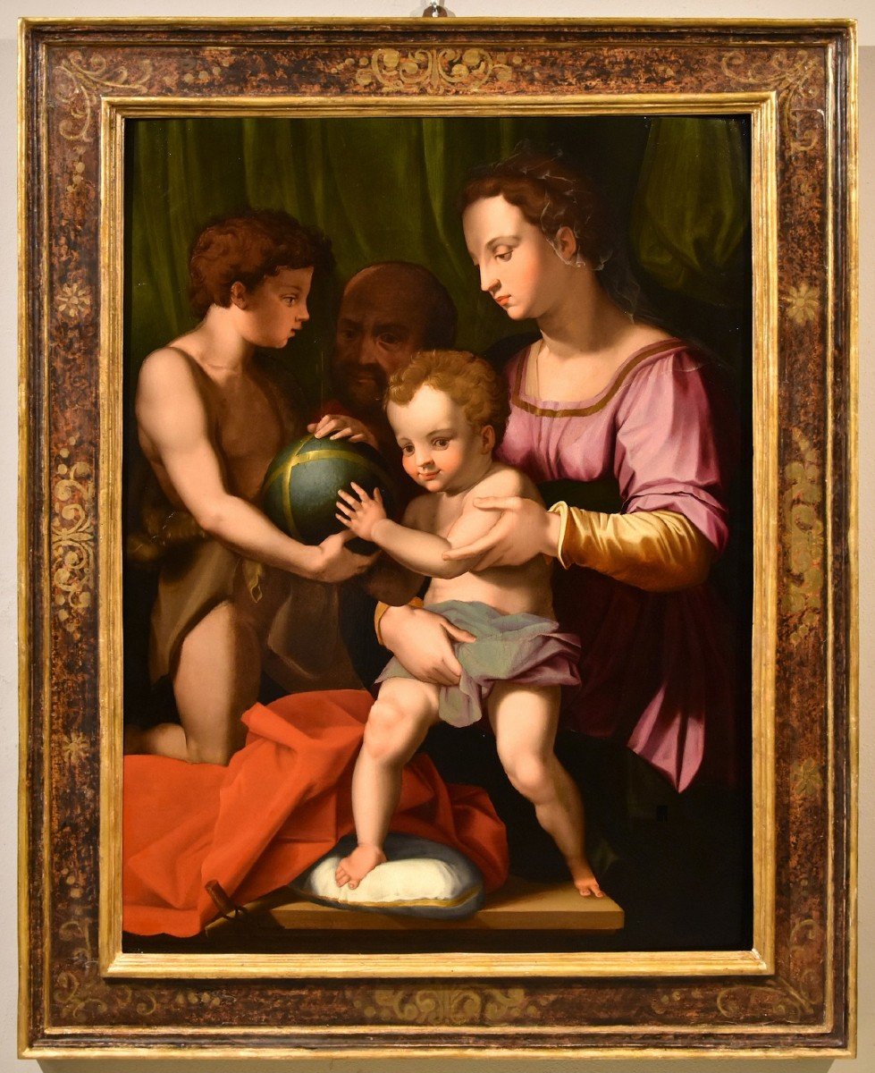 Sainte Famille Avec San Giovannino, Agnolo Bronzino (florence 1503 -1572)-photo-2