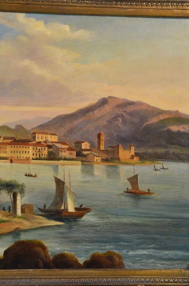 19th Century Italian Vedutist Painter, View From Riva Del Garda-photo-4