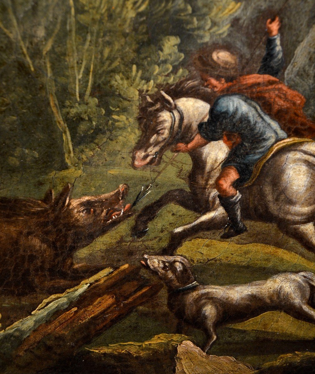 Piedmontese Painter Of The Eighteenth Century,  Hunting Scene And Pastoral Scene-photo-3