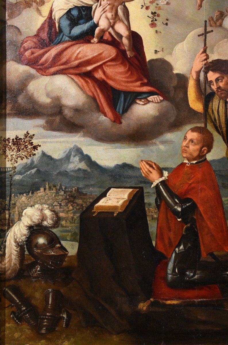 Vierge à l'Enfant, Saint Jacques Et Le Donateur, Ippolito Scarsella (ferrare 1550 - 1620) Ateli-photo-3