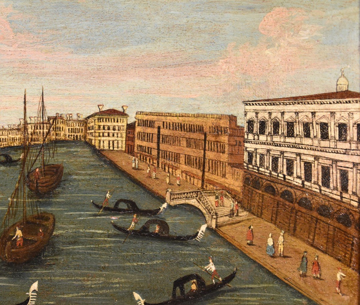 Peintre Védutiste Du 18e Siècle, Vue De Venise Avec Le Grand Canal-photo-2