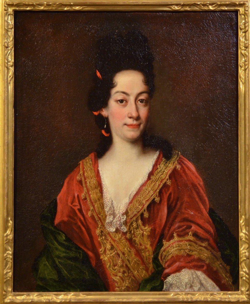 Portrait Of A Noble Genoese Noblewoman, Giovanni Maria Delle Piane (genoa 1670 - 1745)-photo-2