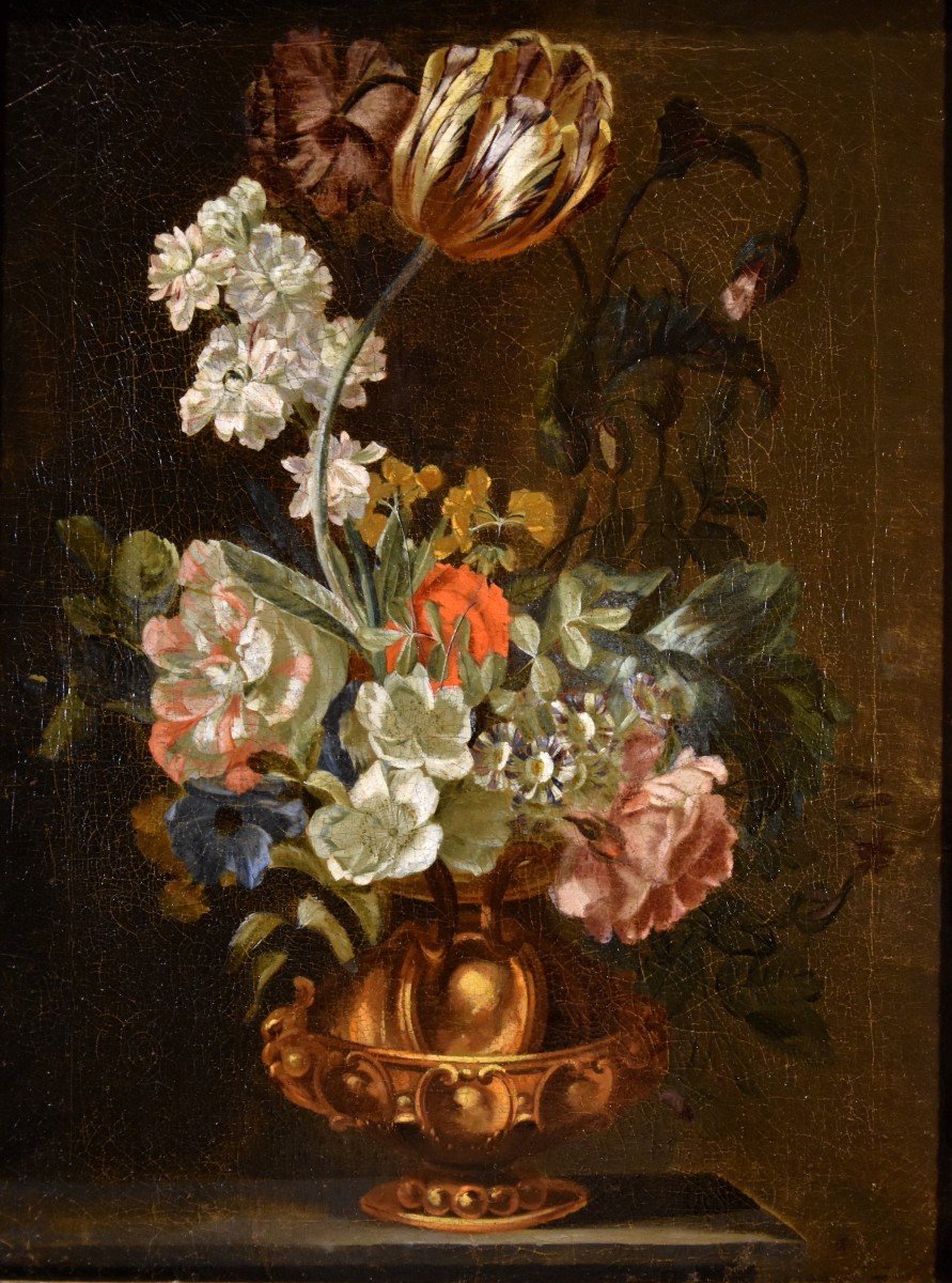 Nature Morte Aux Fleurs, Jacob Van Huysum (Amsterdam, 1687 - Londres, 1746) Attribuable-photo-2