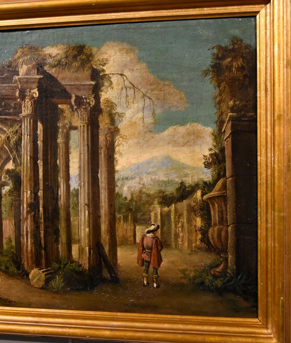 Paire De Caprices Avec Ruines Classiques, Niccolò Codazzi (Naples, 1642 - Gênes, 1693) Suiveur-photo-2