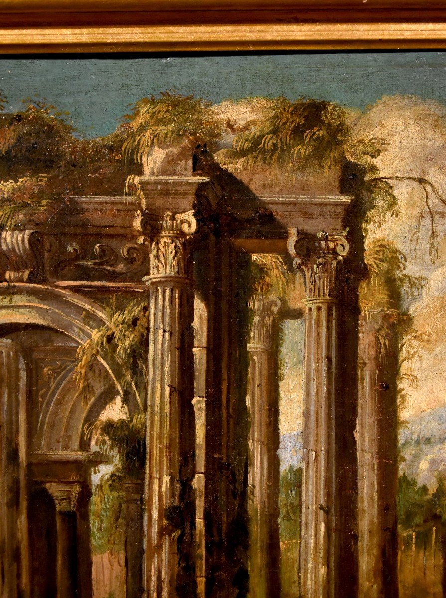 Paire De Caprices Avec Ruines Classiques, Niccolò Codazzi (Naples, 1642 - Gênes, 1693) Suiveur-photo-3