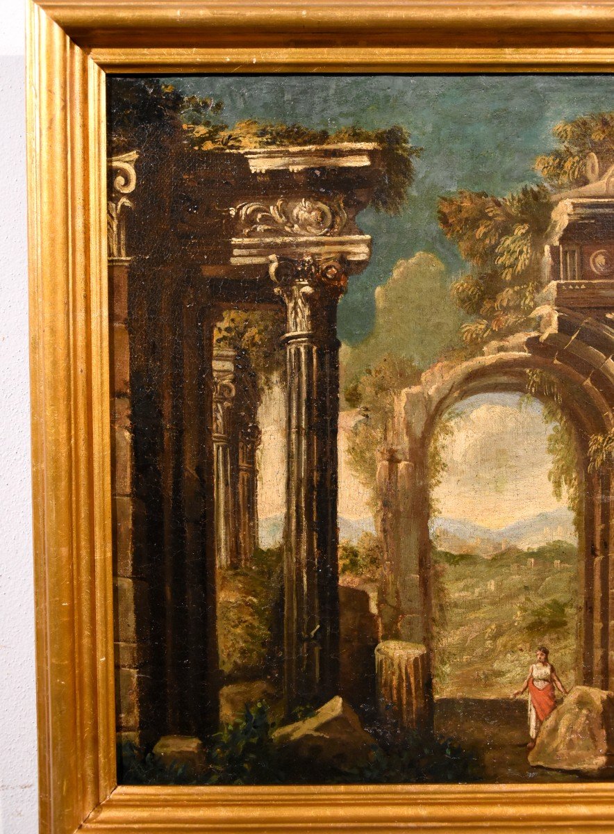 Paire De Caprices Avec Ruines Classiques, Niccolò Codazzi (Naples, 1642 - Gênes, 1693) Suiveur-photo-6