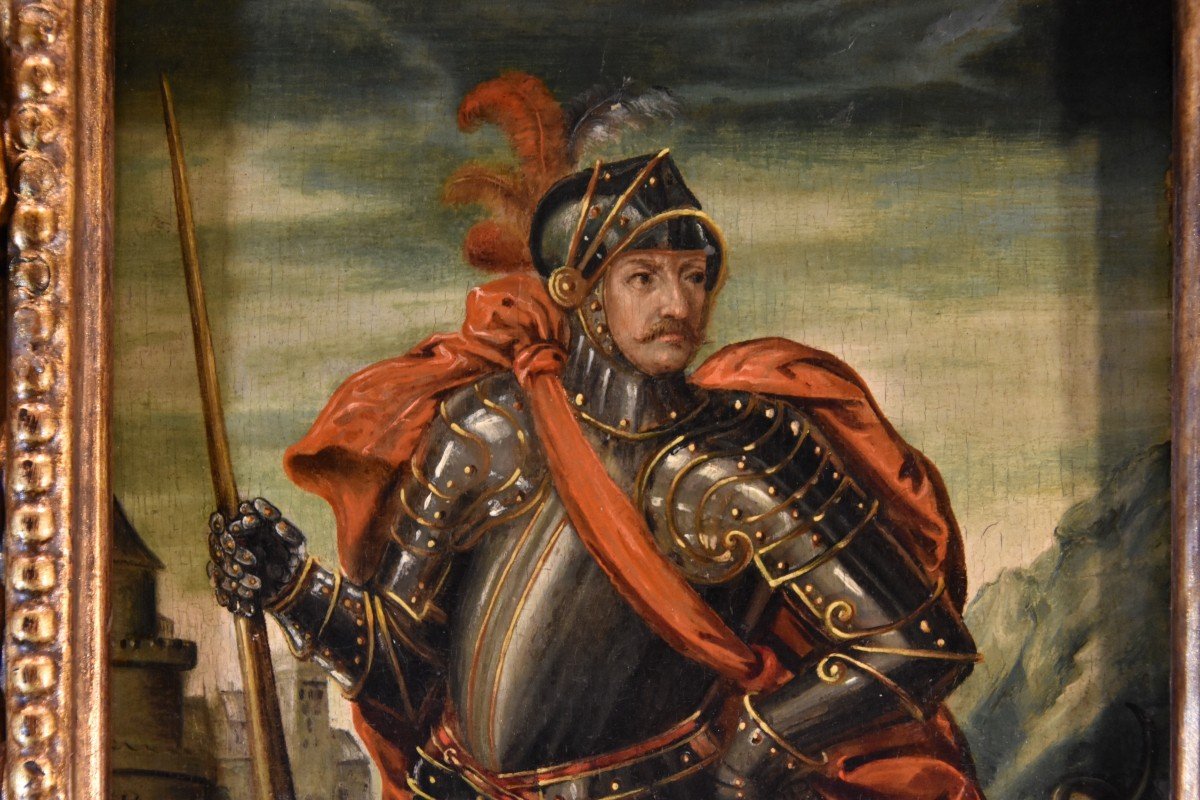 Portrait Of A Knight As Saint George, 17th Century Flemish Painter-photo-5