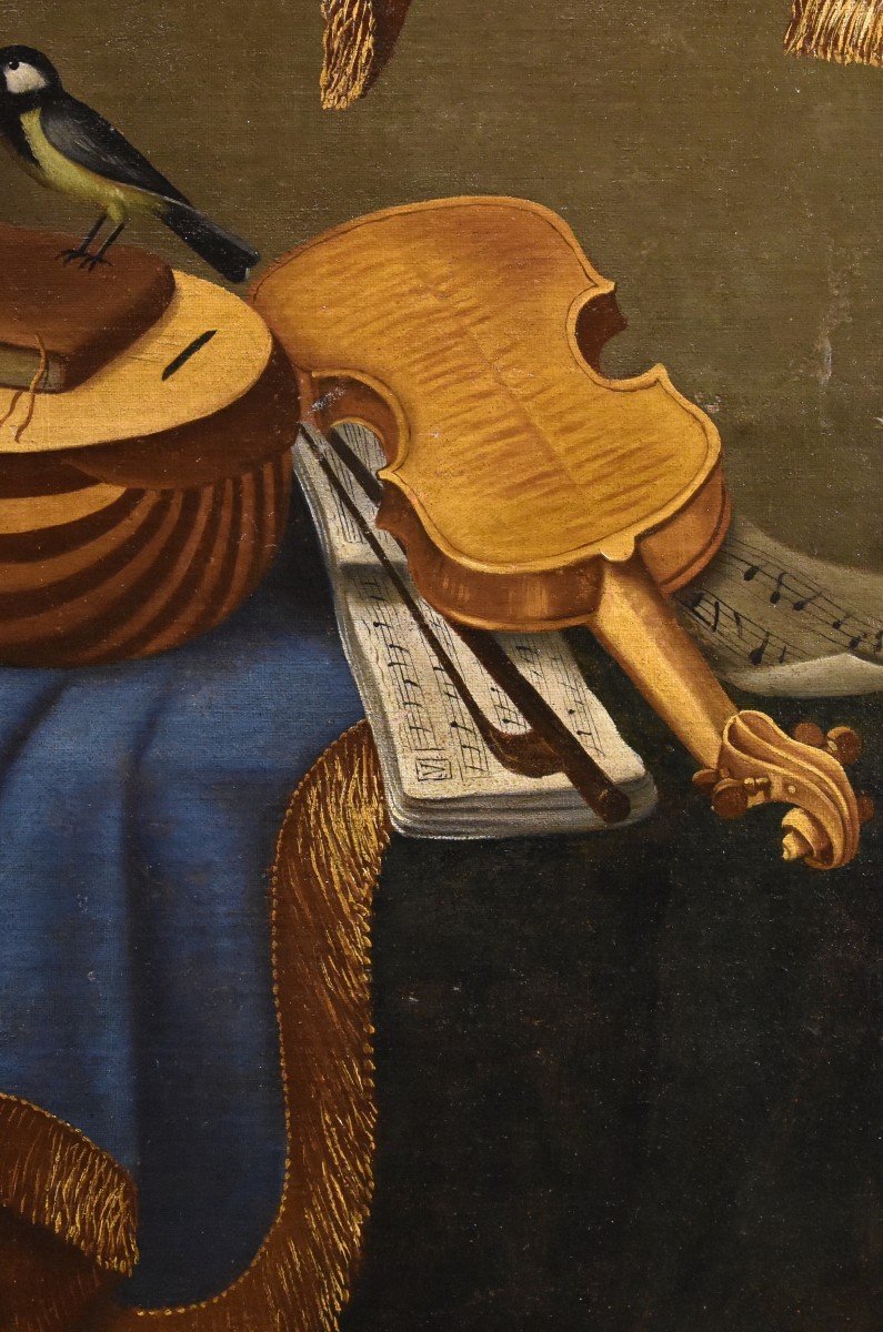 Nature Morte Aux Instruments De Musique, Bonaventura Bettera (Bergame, C. 1663 - 1718)  (1/2)-photo-1