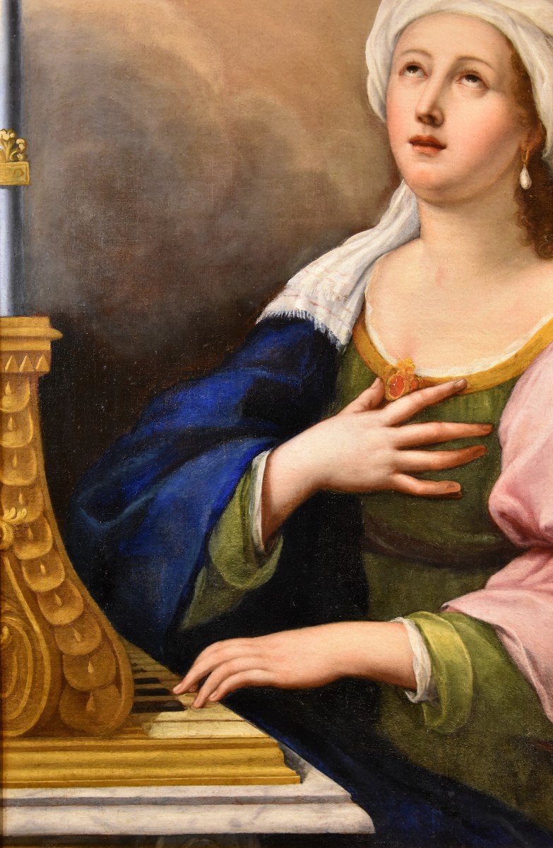 Sainte Cécile Et Deux Angelots, Lucas De La Haye Dit Luca Fiammingo (Nivelles 1612 -Rome 1682) -photo-3