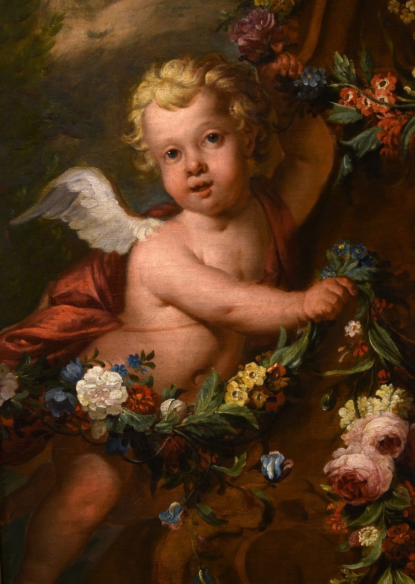 Jacob De Wit (amsterdam, 1695 - 1754), Couple De Cupidons Avec Guirlande De Fleurs-photo-7