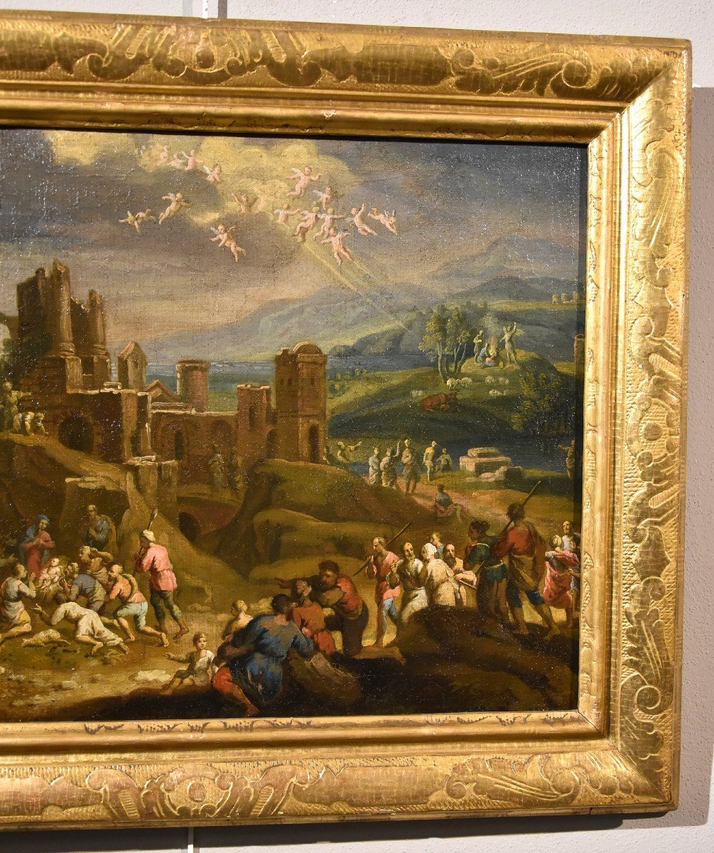 Fantastic Landscape With The Nativity, Scipione Compagno (naples 1624 - 1680)-photo-3