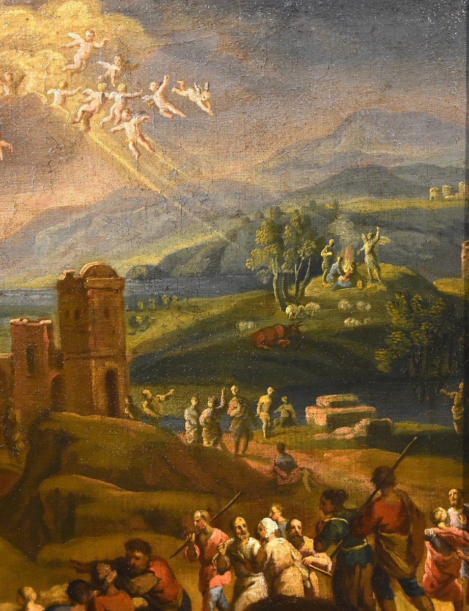 Fantastic Landscape With The Nativity, Scipione Compagno (naples 1624 - 1680)-photo-4