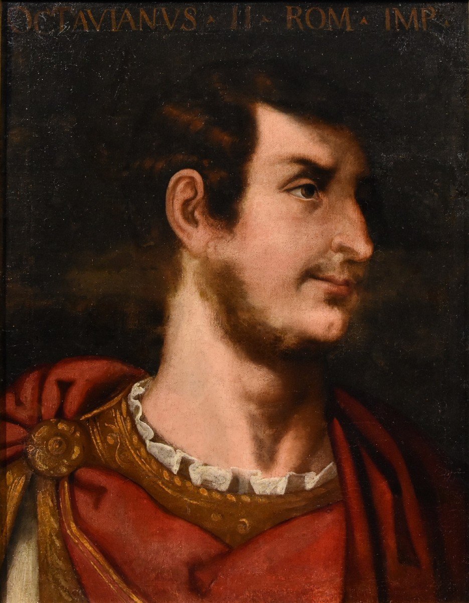 Les Empereurs Julius Caesar Et Octavien, Suiveur De Tiziano Vecellio (1490 -1576)-photo-3