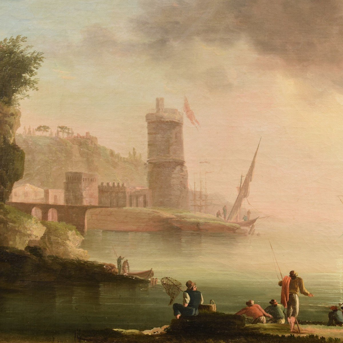 Coastal View At Sunset, Charles François Grenier De Lacroix De Marseille (1700 - 1782)-photo-3