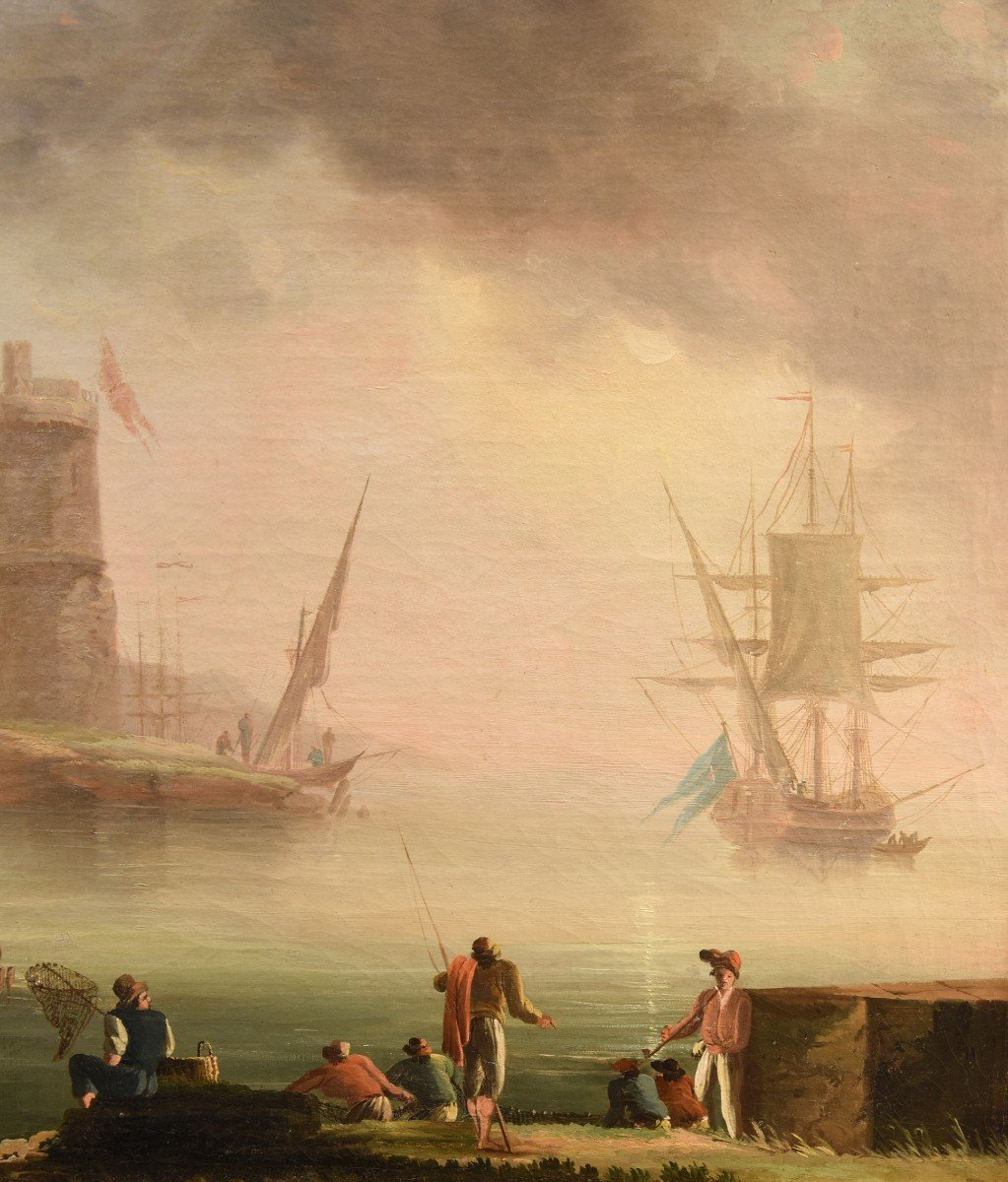 Coastal View At Sunset, Charles François Grenier De Lacroix De Marseille (1700 - 1782)-photo-4