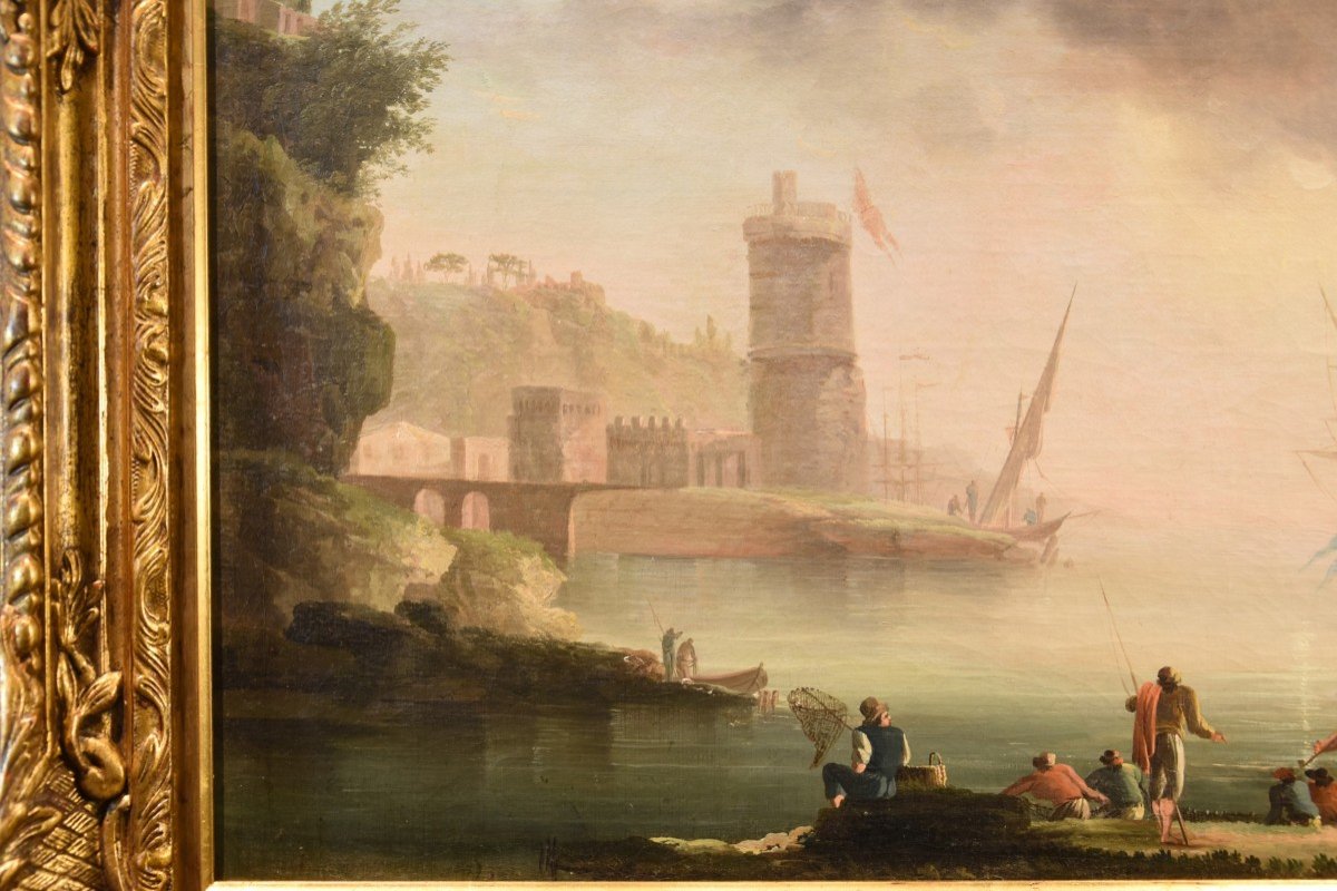 Coastal View At Sunset, Charles François Grenier De Lacroix De Marseille (1700 - 1782)-photo-6