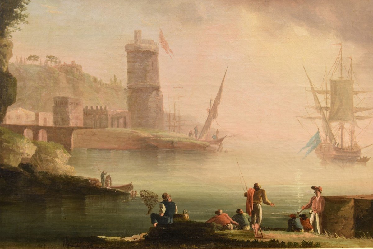 Coastal View At Sunset, Charles François Grenier De Lacroix De Marseille (1700 - 1782)-photo-7