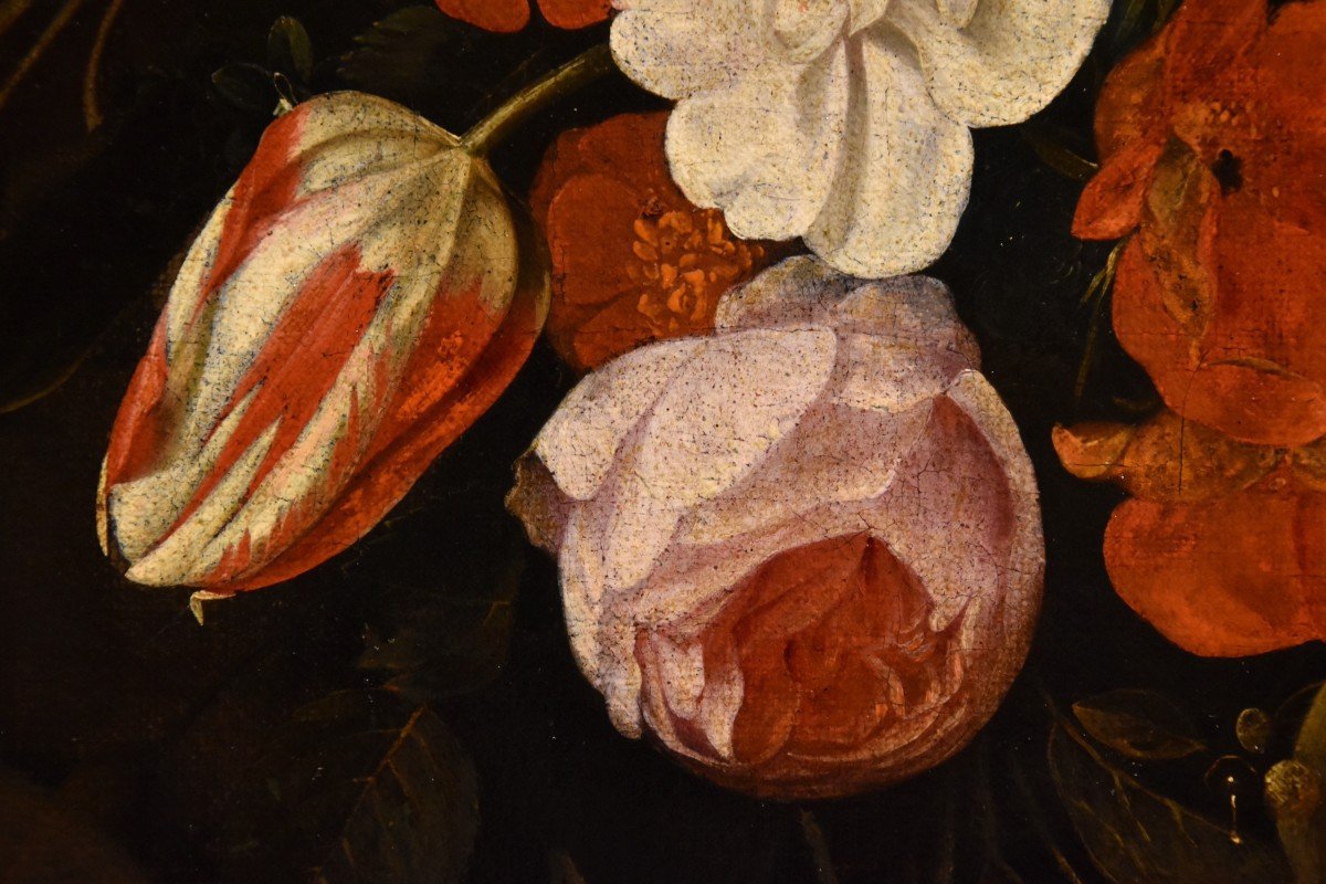 Guirlande De Fleurs Avec Cartouche, Frans Van Everbroeck (anvers, 1628 - Londres 1693)-photo-6