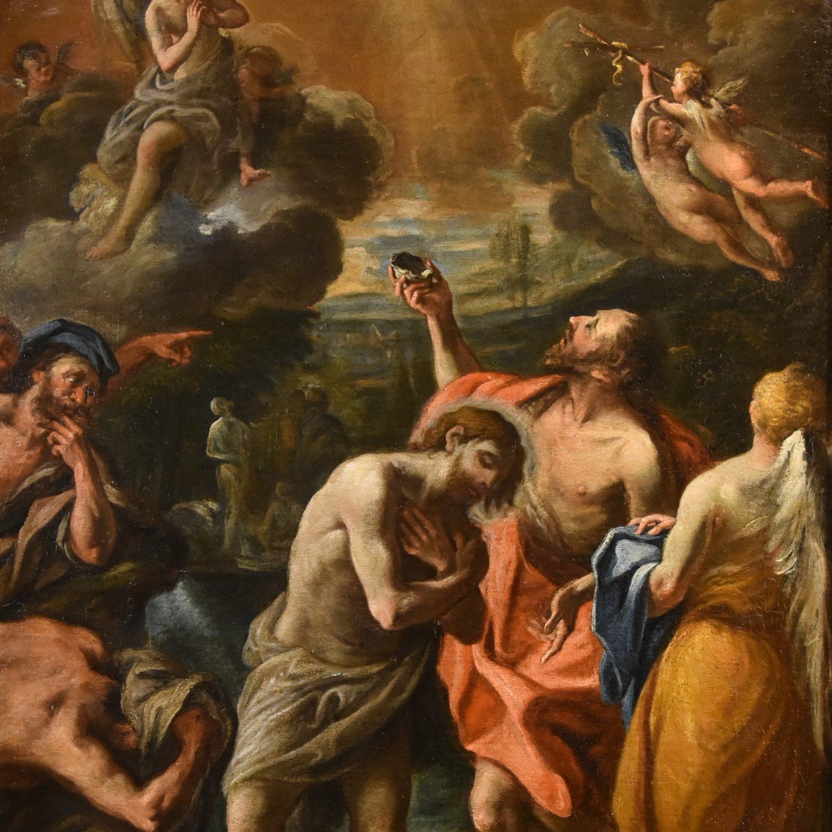 Baptême Du Christ, Atelier De Luca Giordano (Naples, 1634 - 1705)-photo-1