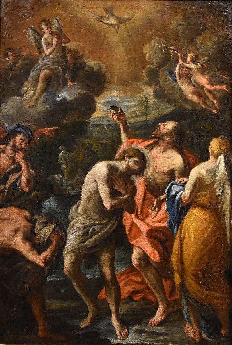 Baptême Du Christ, Atelier De Luca Giordano (Naples, 1634 - 1705)