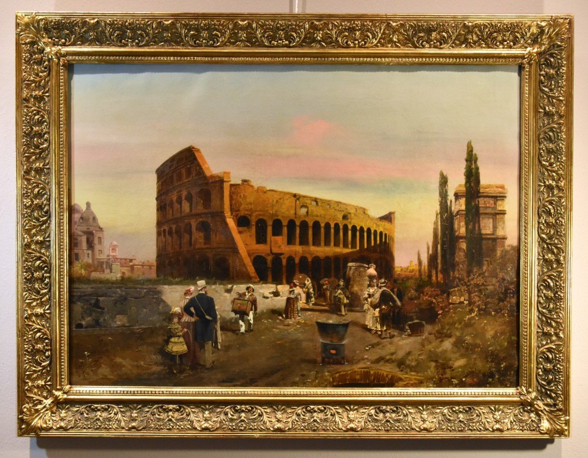 Le Colisée De Rome, Robert Alott (Graz 1850-1910 Vienne) Signé En Bas à Droite