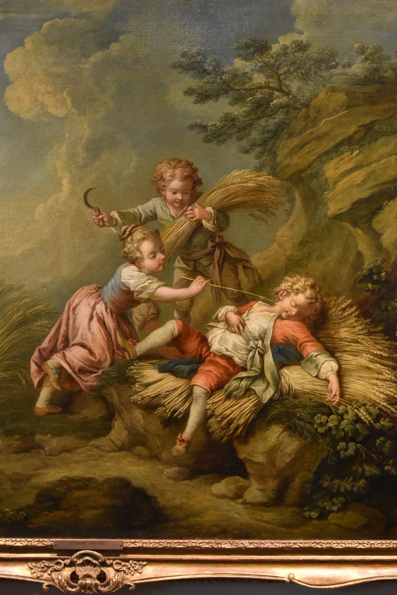 Jeu d'Enfants Comme Allégorie De l'Eté, Etienne Jeaurat (vermenton 1699 - Versailles 1789)-photo-3