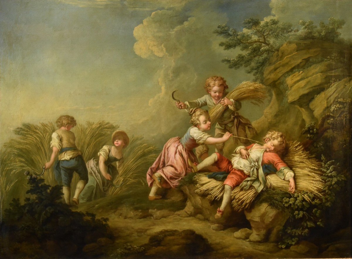 Jeu d'Enfants Comme Allégorie De l'Eté, Etienne Jeaurat (vermenton 1699 - Versailles 1789)