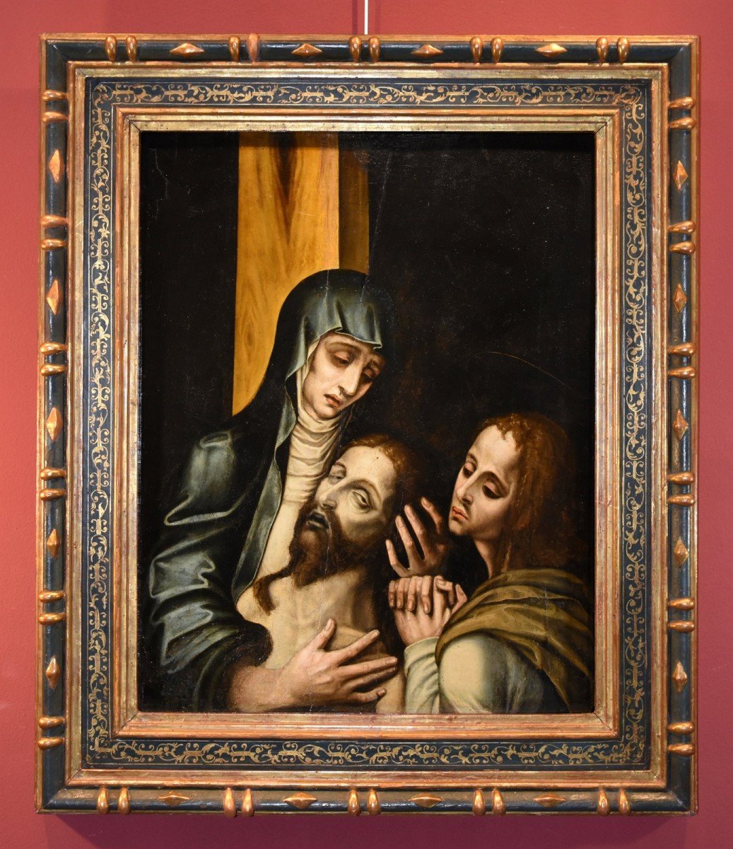 La Pietà Avec Saint Jean, Luis De Morales, Dit "el Divino" (badajoz 1509 - 1586) Atelier De-photo-2