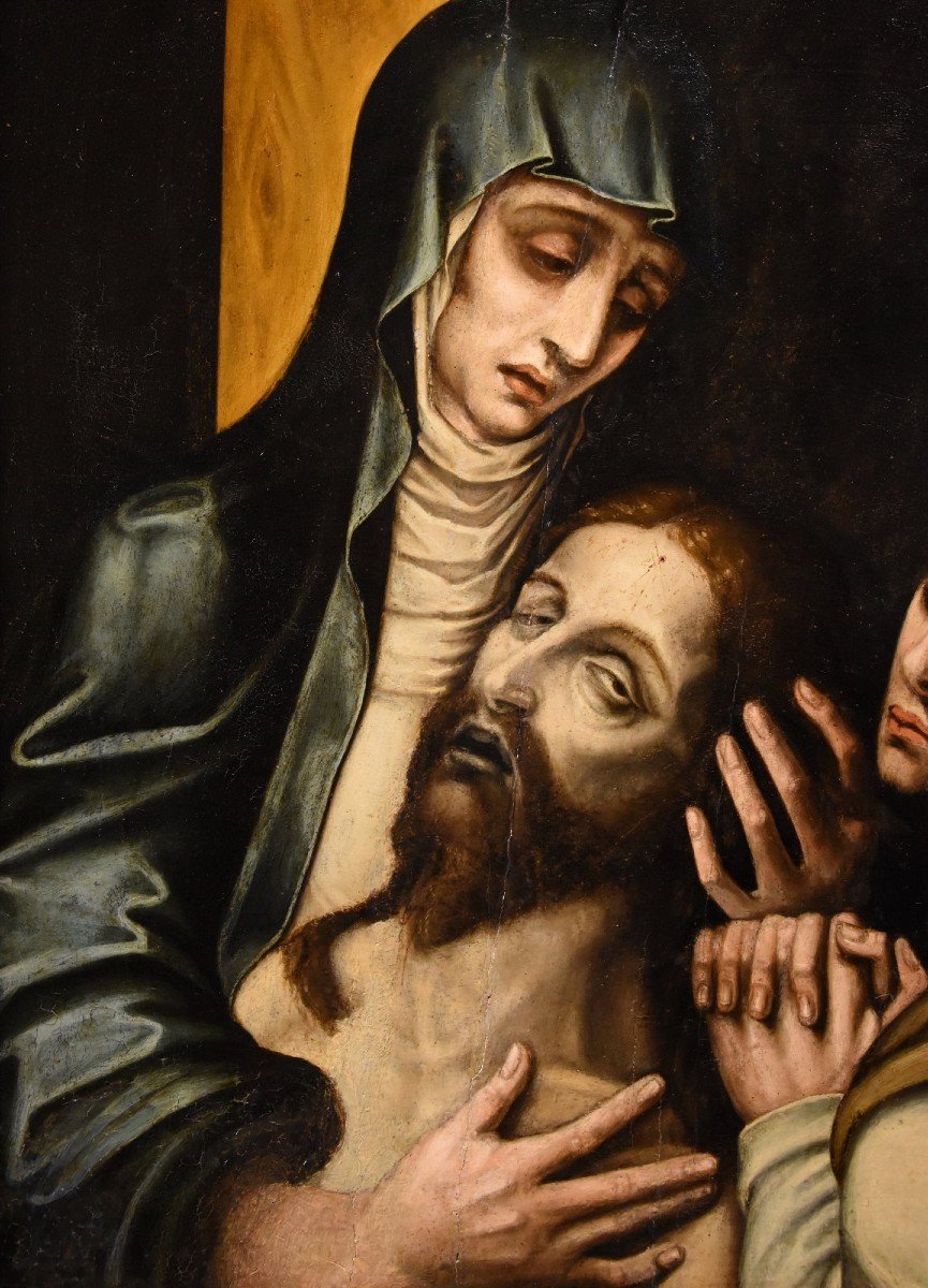 La Pietà Avec Saint Jean, Luis De Morales, Dit "el Divino" (badajoz 1509 - 1586) Atelier De-photo-3