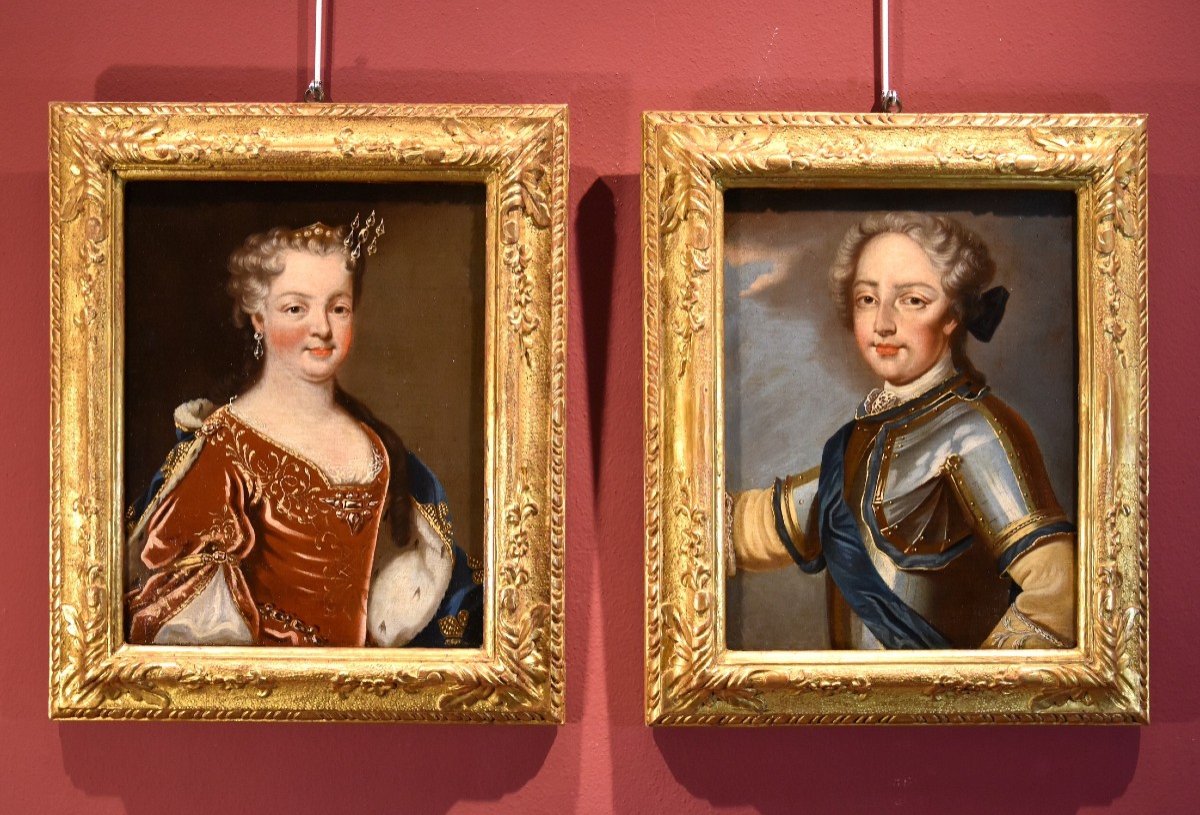 King Louis XV Of France With The Queen Consort  Maria Leszczyńska, Pierre Gobert (1662-1744)