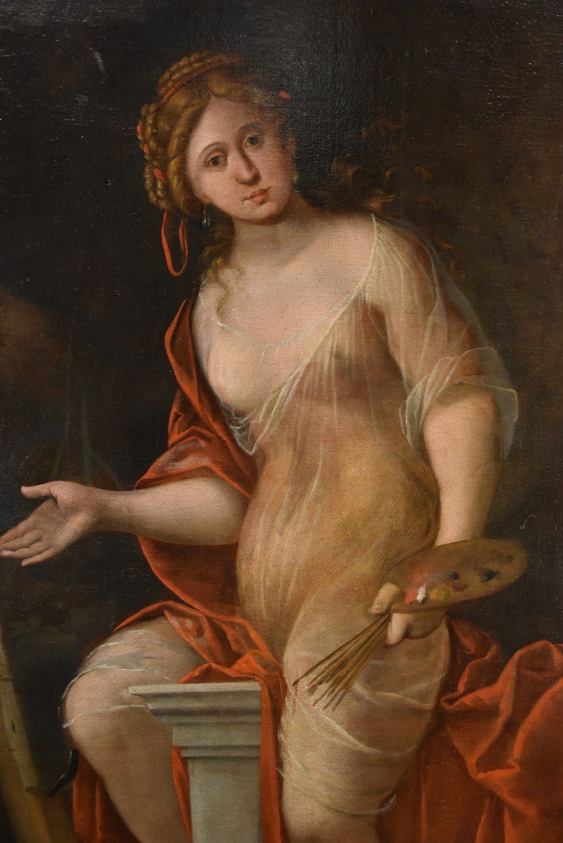 Mattheus Terwesten (la Haye, 1670 - 1757), Jeune Femme Comme Allégorie De La Peinture-photo-3