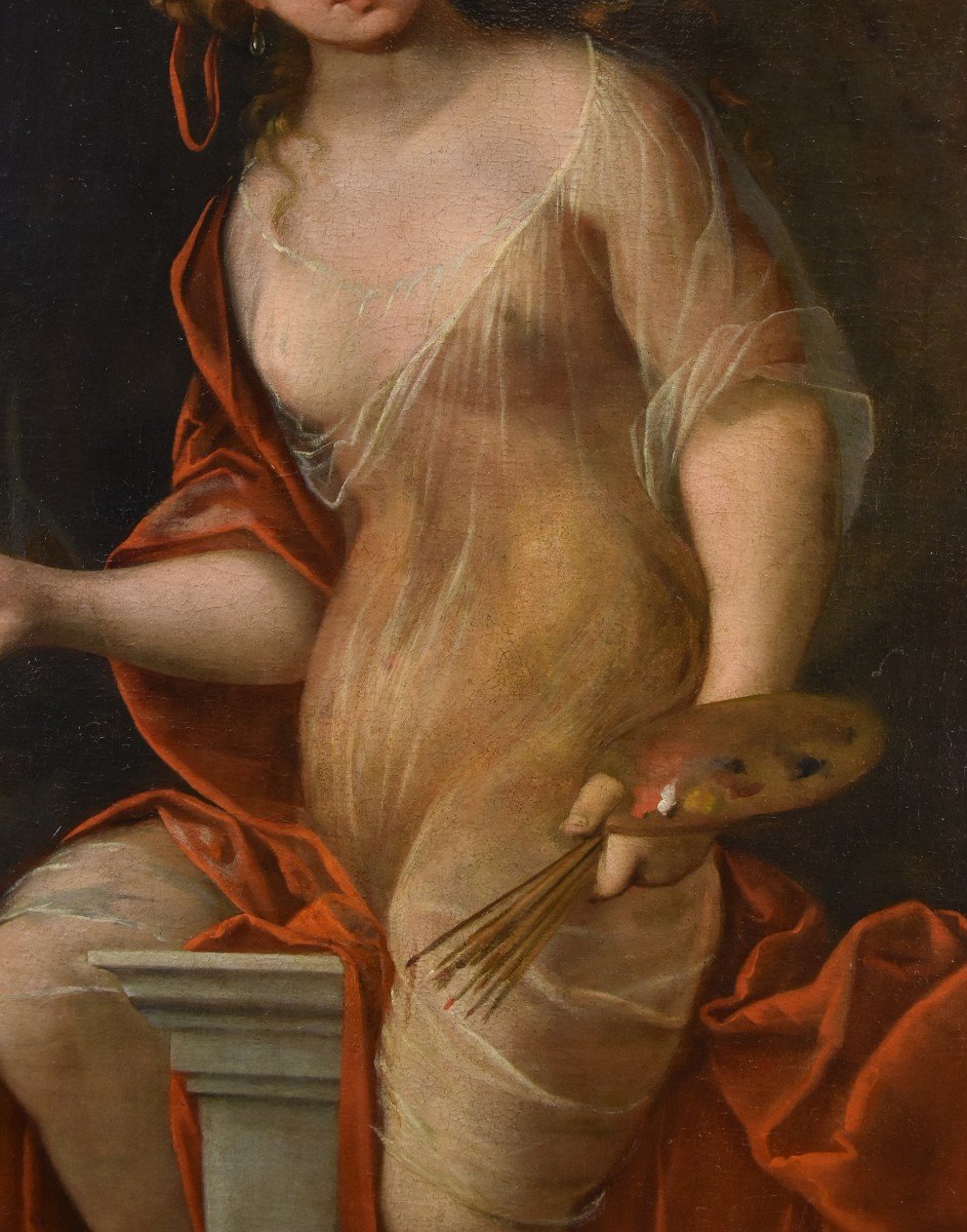 Mattheus Terwesten (la Haye, 1670 - 1757), Jeune Femme Comme Allégorie De La Peinture-photo-6