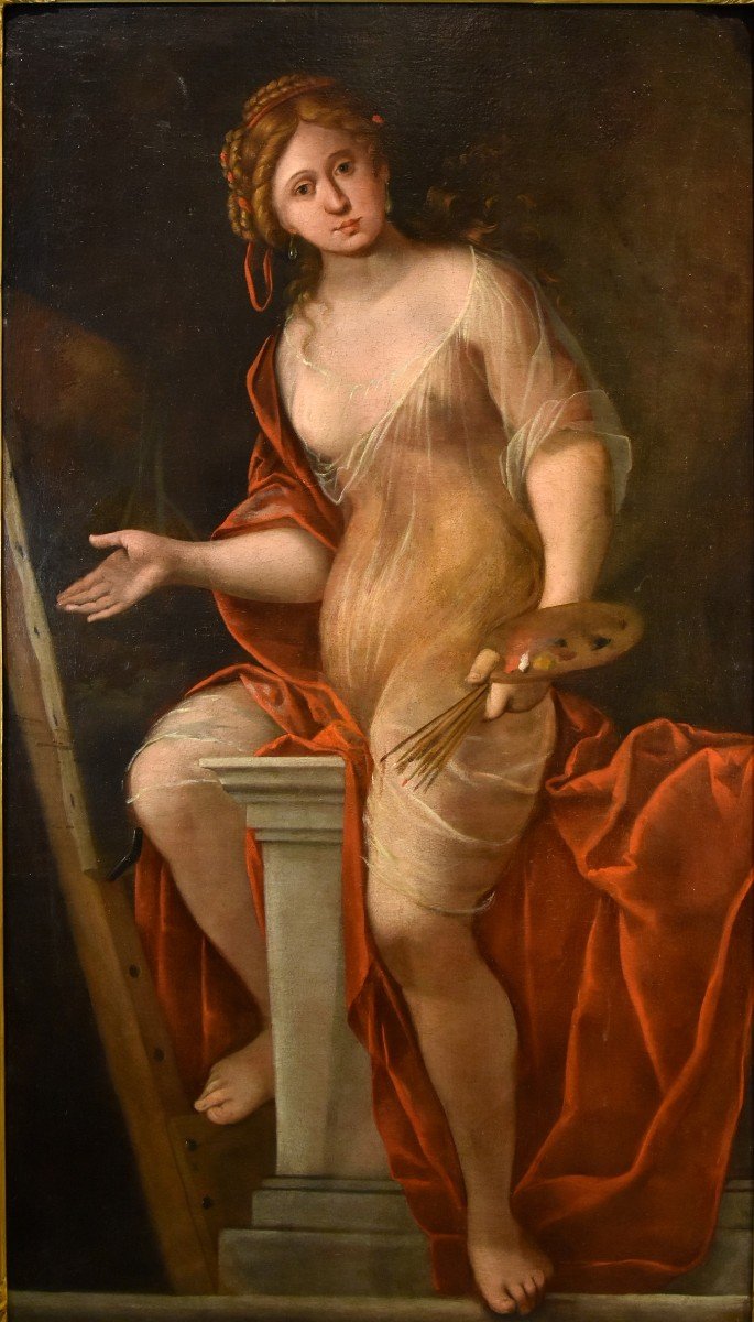 Mattheus Terwesten (la Haye, 1670 - 1757), Jeune Femme Comme Allégorie De La Peinture