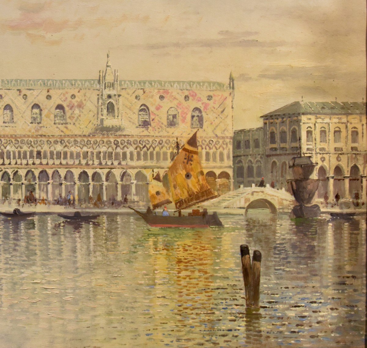 Venice With St. Mark's Square And The Doge's Palace, Maximilian Heilmaier (1869 - 1923) Signed-photo-3