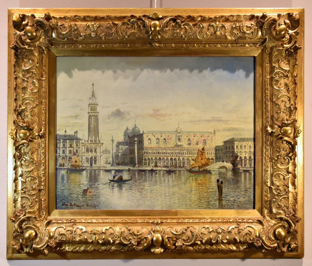 Venice With St. Mark's Square And The Doge's Palace, Maximilian Heilmaier (1869 - 1923) Signed