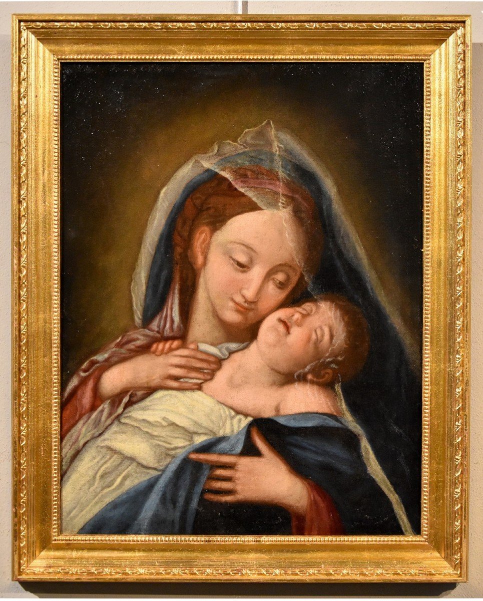 La Vierge à l'Enfant, Giovan Battista Salvi Il Sassoferrato (1609 - 1685) Suiveur De -photo-2