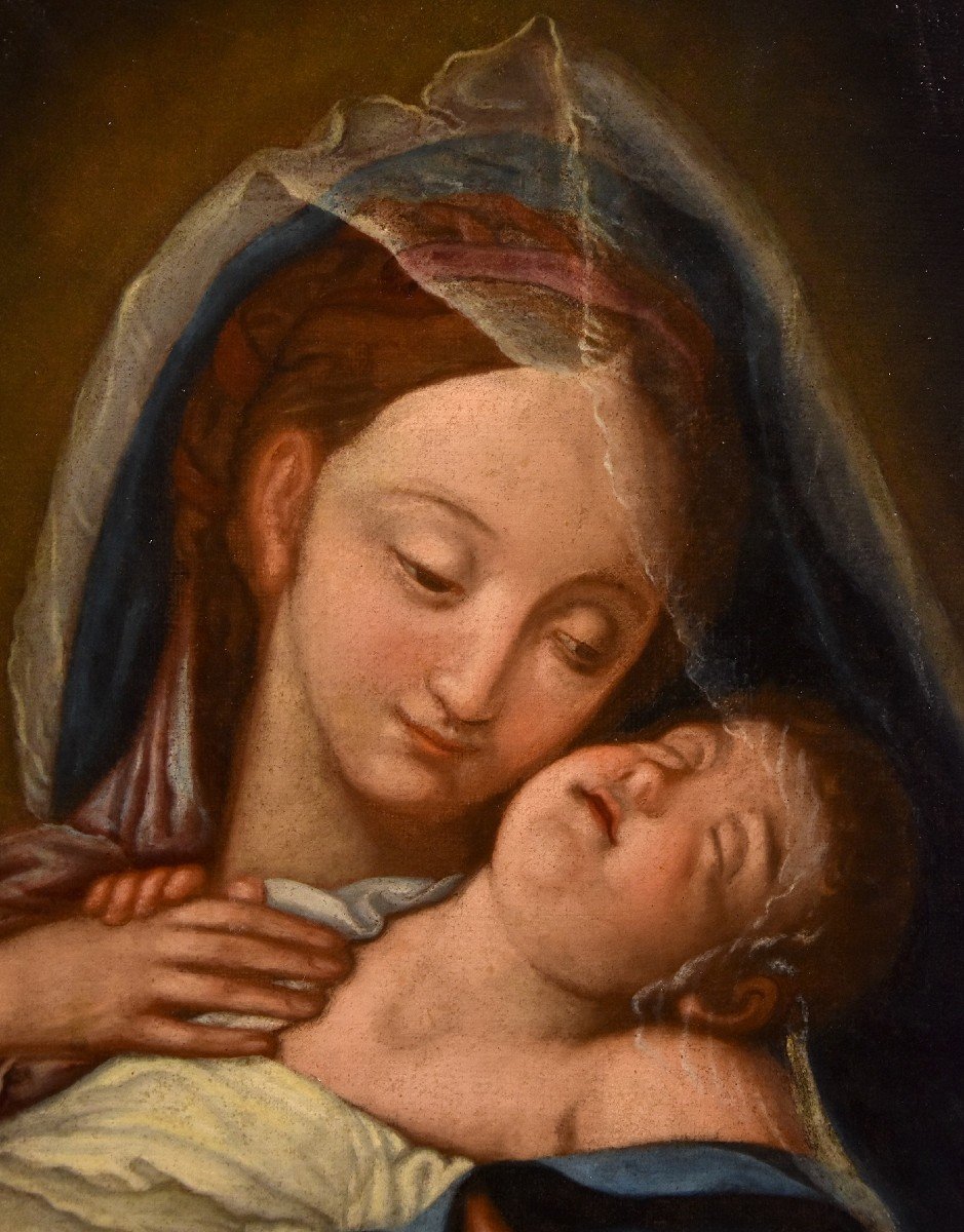 La Vierge à l'Enfant, Giovan Battista Salvi Il Sassoferrato (1609 - 1685) Suiveur De -photo-3