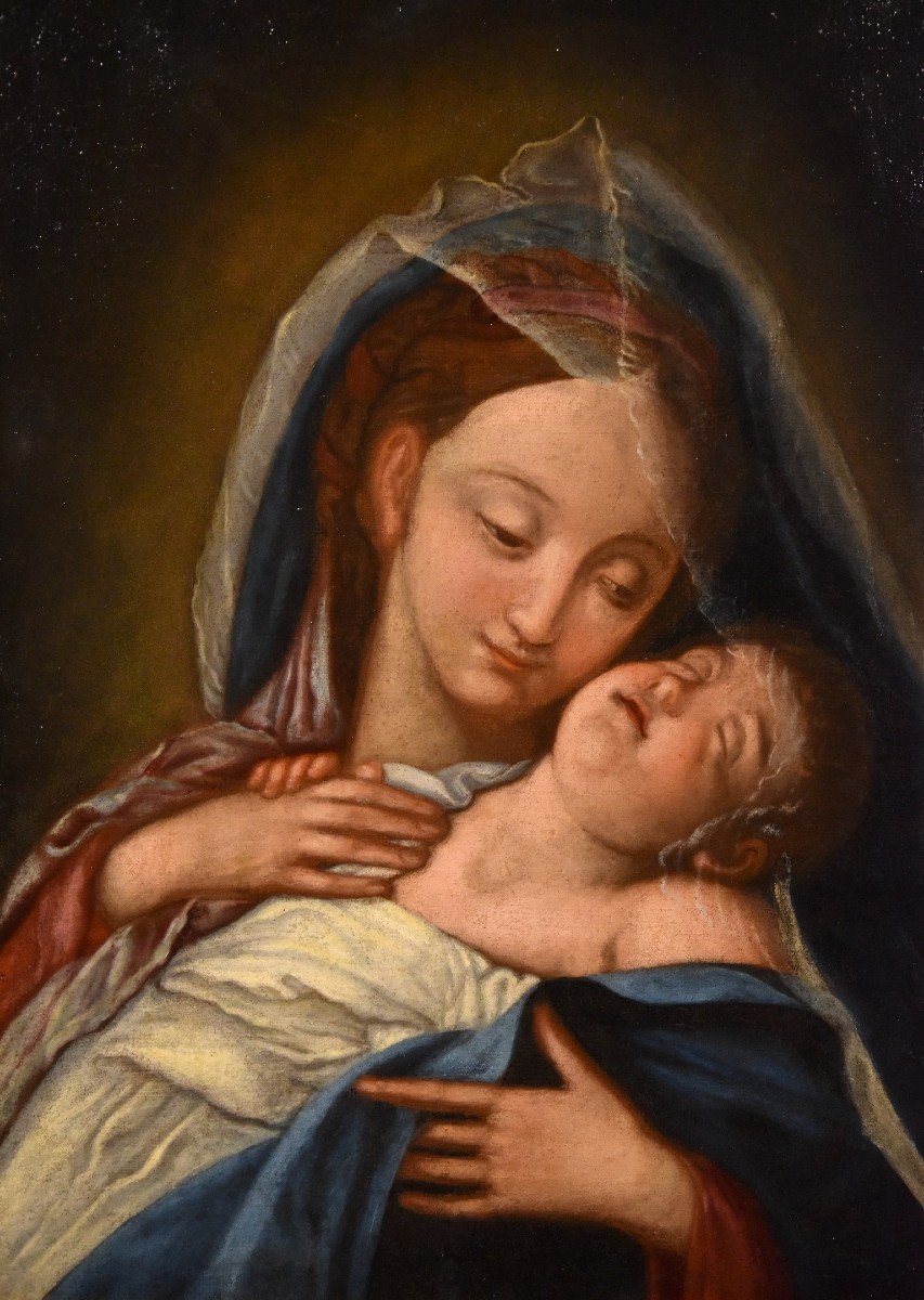 Madonna With Sleeping Child, Follower Of Giovan Battista Salvi Il Sassoferrato (1609 - 1685)-photo-5