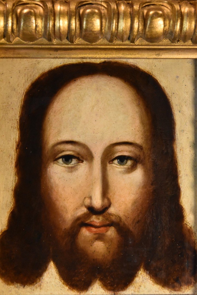 Face Of Christ As Salvator Mundi, Flemish Painter 16th-17th Century-photo-4