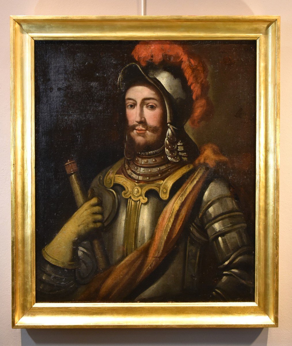 Portrait Of A Knight In Armour, Lombard Painter Of The 17th Century-photo-2