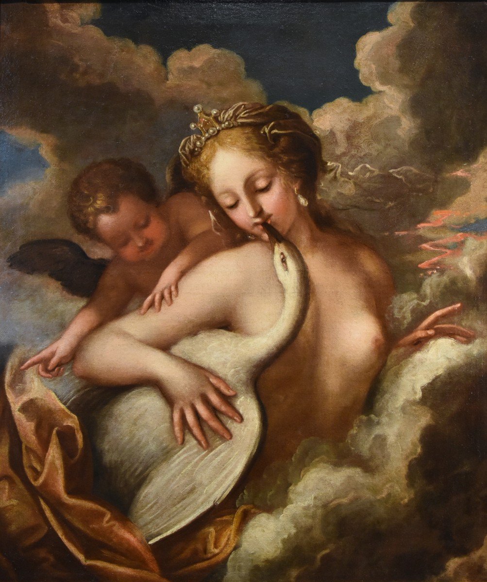 Léda Et Le Cygne, Pietro Liberi (Padoue 1605 - Venise 1687) Atelier De -photo-2