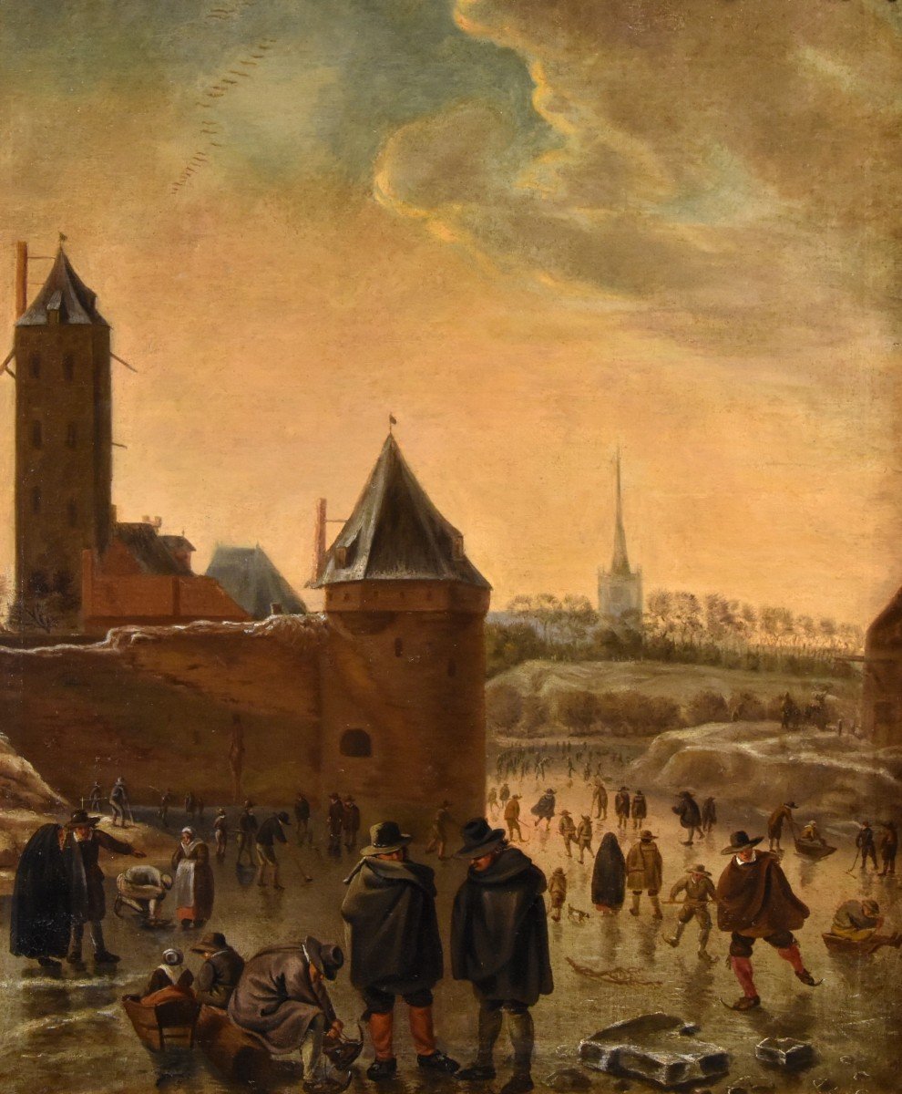 Paysage d'Hiver Avec La Ville d'Utrecht, Herman Saftleven (Rotterdam 1609 - Utrecht 1685) 